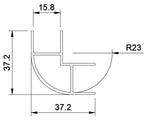 Alu-Möbeleckprofil 2,2m beidseitig offen R1silber Aluminium