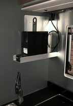 Aluminium-Halter für Kaffeemaschinen (max.86mm) ohne Befestigungsmat.