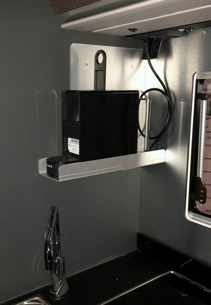 Aluminium-Halter für Kaffeemaschinen (max.86mm) ohne Befestigungsmat.