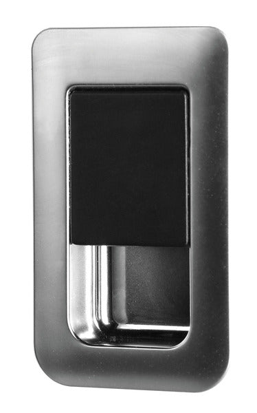 Türschloss 36x59mm chrome brushed/schwarz Türstärke 12-18mm