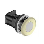 Punkt Push Lock 33x38mm Knopf verchrommt, Rahmen messing
