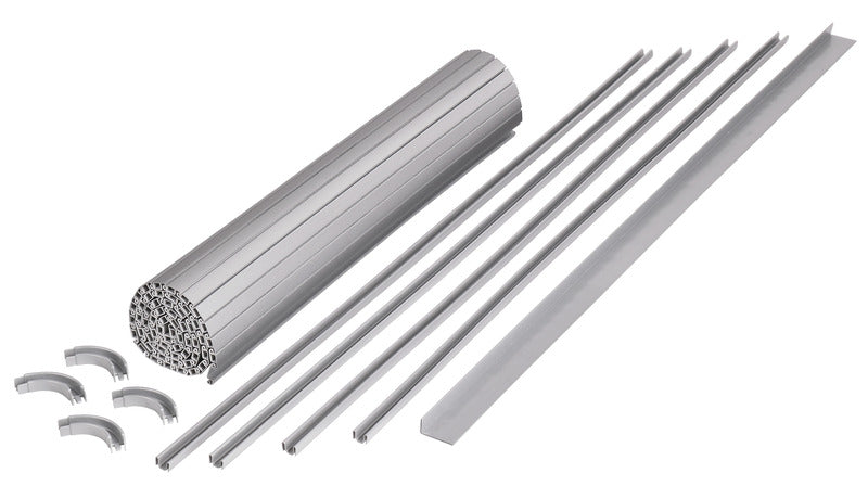 Rollladen-Kit inkl. Lamellen, Schienen, Kurven, Winkelprofil