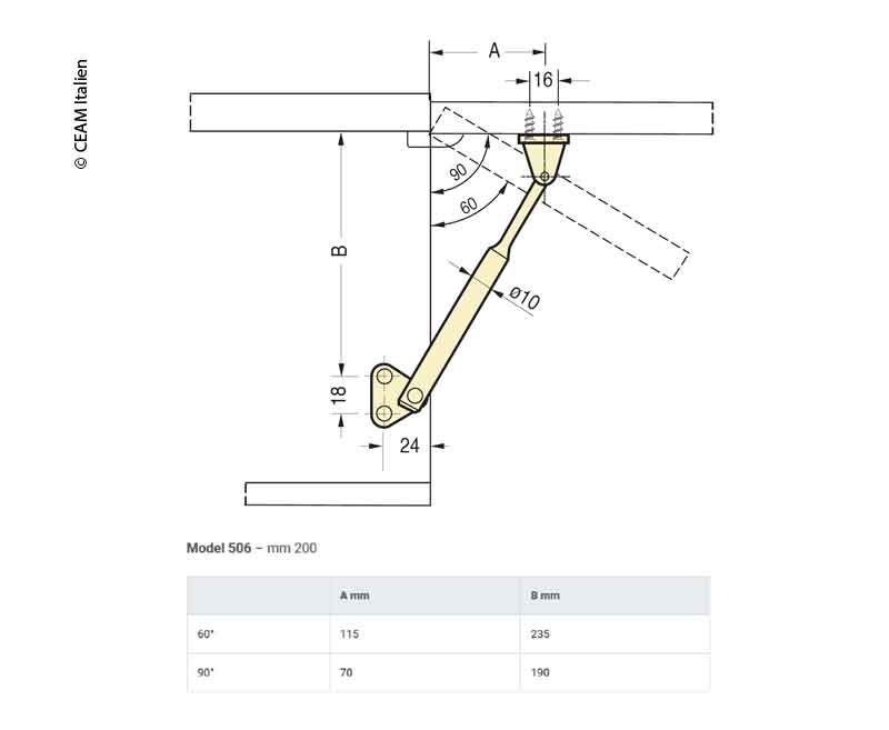 Stützklappenhalter aus Metall