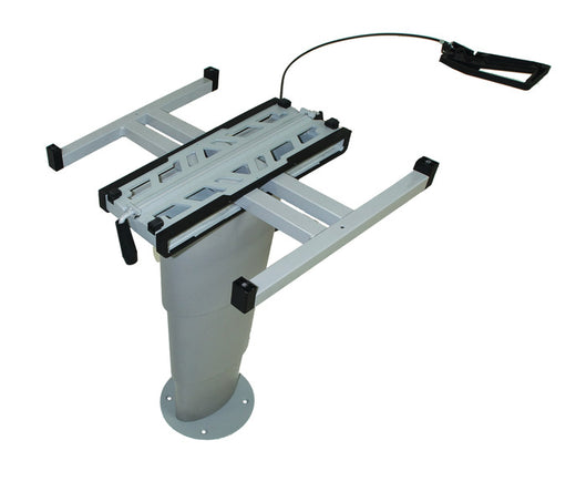 KESSE Einsäulen-Hubtisch Primero Comfort - 345 - 705 mm - Silbergrau