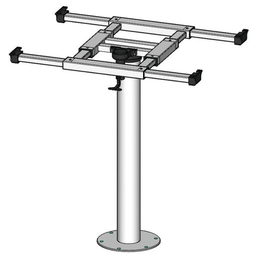 ILSE Tischsäule mit Verdrehung und Verschiebung H730mm Alu