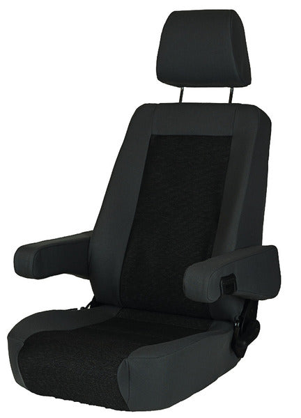 Pilotensitz S 6.1 - Bezug Tavoc 2 Grau/Schwarz