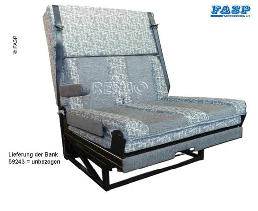 Sitz-Schlafbank, eine seitl. Armlehne, 3-Punkt-Gurte, Bett:1700x1000mm