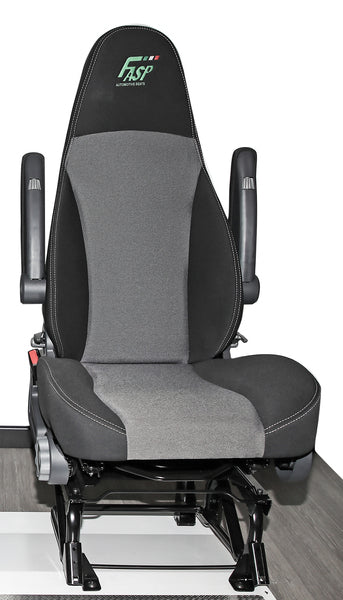 Einzelsitz drehbar 55cm, Bezug zweifarbig hellgrau/anthrazit