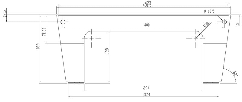 Niedrige Sitzkonsole zum Austausch des Originalkastens, mit Tüv
