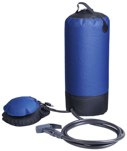 Campingdusche mit 12 l Wassertank inkl. FuÃpumpe, Duschkopf, Schlauch