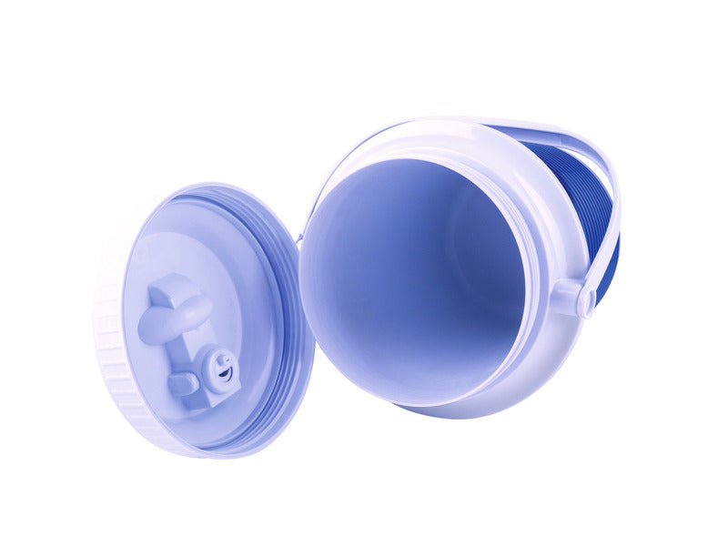 Kühlbehälter 2,3l für Getränke mit Ausgießer, blau/weiß H23,5cm Ø17cm