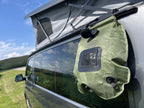 20L Solardusche,oliv,mit Temperaturanz.Netz,Duschkopf schwarz