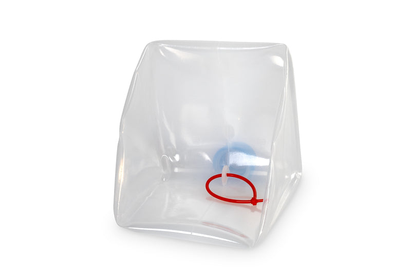 Faltkanister 5L, transparent, 18x18x18+ 4cm, Deckel+Hahn blau