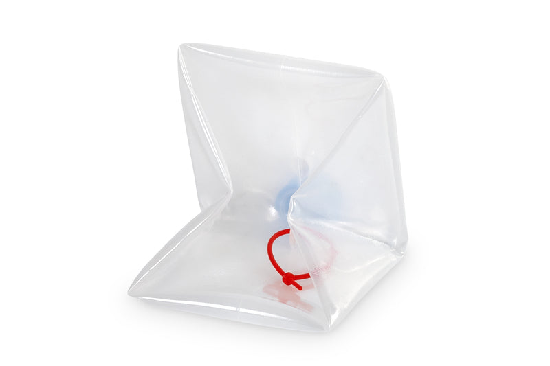 Faltkanister 5L, transparent, 18x18x18+ 4cm, Deckel+Hahn blau
