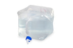 Faltkanister 15L,transparent, 25x25x25cm+4cm Griff/Hahn, Deckel blau