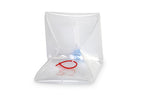 Faltkanister 15L,transparent, 25x25x25cm+4cm Griff/Hahn, Deckel blau