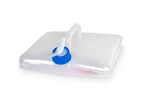 Faltkanister 15L,transparent, 25x25x25cm+4cm Griff/Hahn, Deckel blau