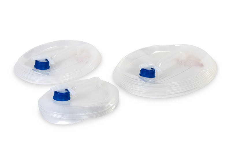 Faltbarer 5 Liter Wasserkanister 24x15cm,transparent, Deckel blau+Hahn
