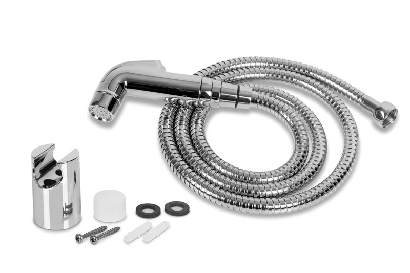 Duschset CHROM mit 1,5m Schlauch + Wandhalterung, 1/2"