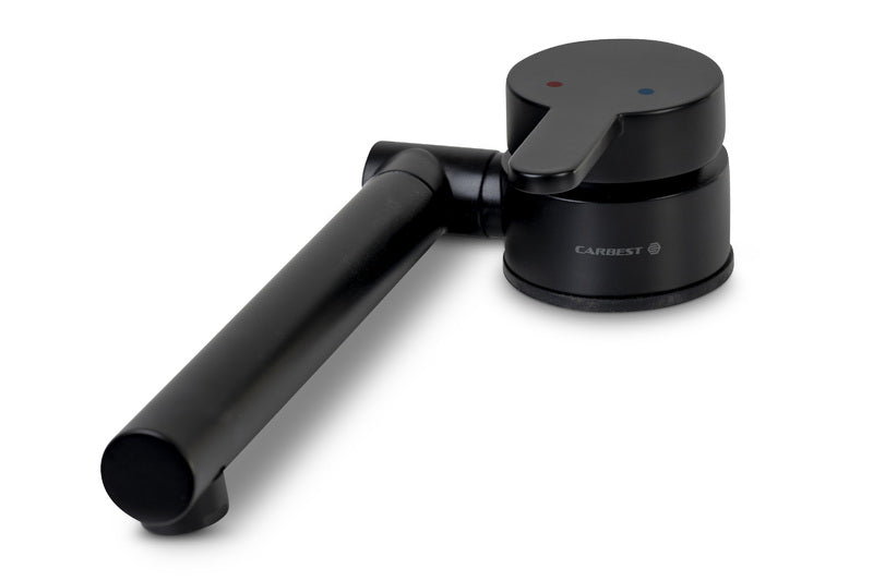 Wasserarmatur schwarz,klappbar,drehbar,warm/kalt,1/2"Flexschlauch