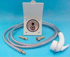 Set Wassersteckdose mit Stellbrause weiÃ + Schlauch 2m