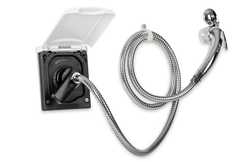 Wassersteckdose mit Vormischer, weiÃ,inkl.Dusche+Haken B115H133T100