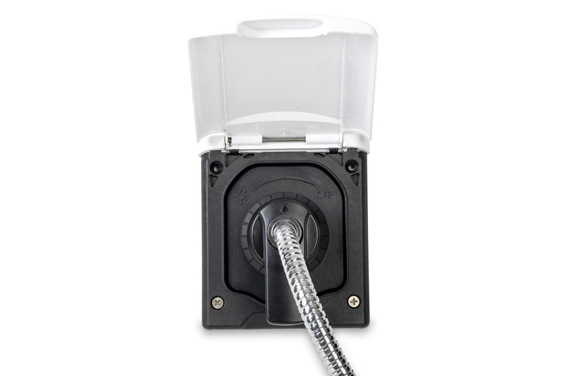 Wassersteckdose mit Vormischer, weiß,inkl.Dusche+Haken B115H133T100