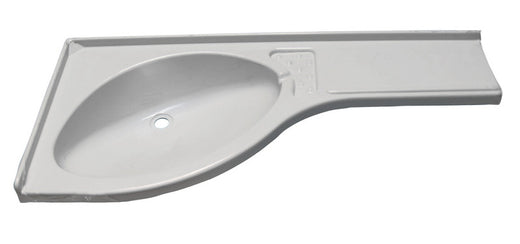 Comet Eckwaschbecken Ablage rechts weiß 840x375x150mm