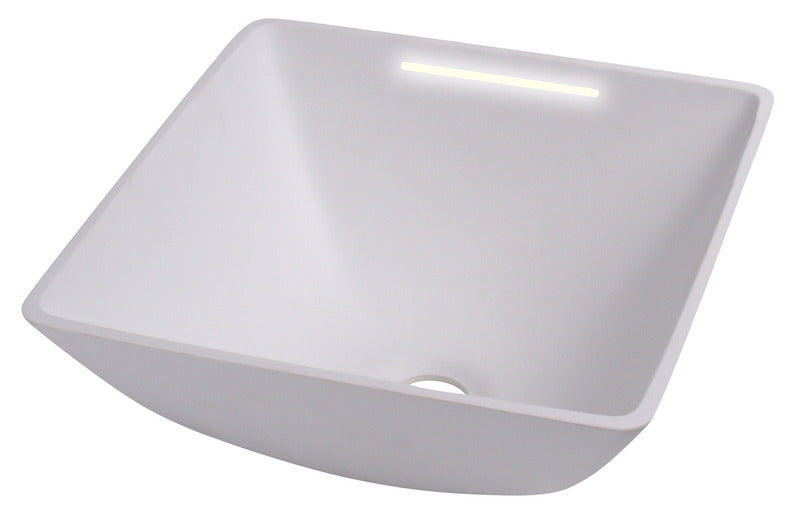 Design-Waschbecken viereckig mit LED-Beleuchtung - Weiß