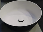 Waschbeck.aus Ocritech, AuÃen schwarz/Innen weiÃ, MaÃ: Ã¸304mm H110mm