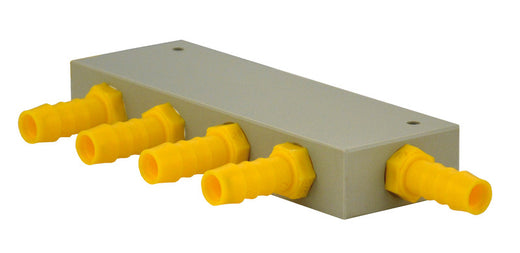 Lilie WeißGELB Wasserverteilerblock 4 Abgänge für 10 mm Schlauch