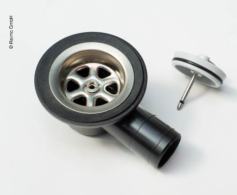 Wasserablauf 39 mm gewinkelt mit Stopfen - Typ F