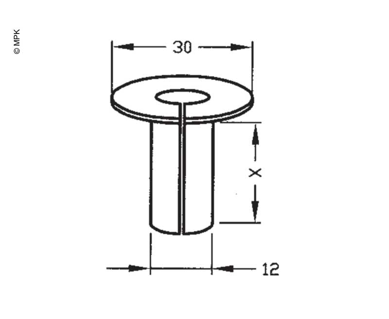 Bodendurchführung Innen 8mm Bohrung 12mm