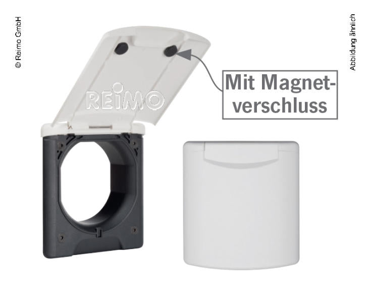 ABL Servicesteckdose Magnet anthrazit 130x145mm, Montage-DM 95mm