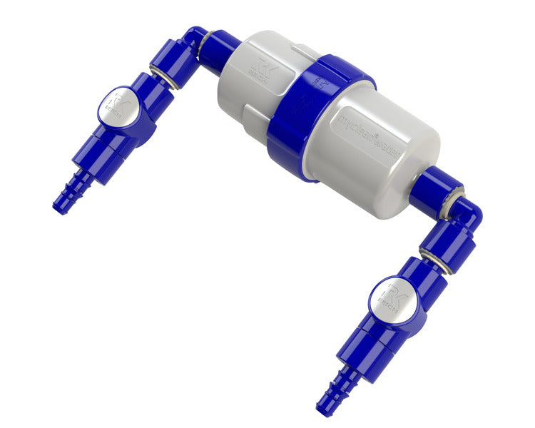 <p>myclean®wate Wasserfilter Einbauset mit 2 gewinkelten Anschlüssen</p>