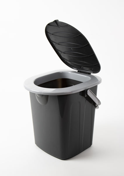 Camping Toilette, 31x31x37cm, belastbar bis 120 kg, Plastik grau+weiÃ