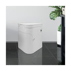 TOMTU Kompakte Komposttoilette mit elektrischem Rührwerk - Weiß - Version 4