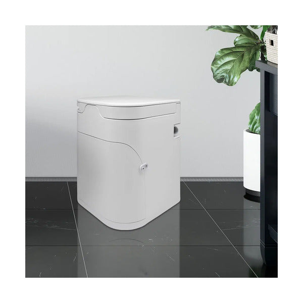 TOMTU Kompakte Komposttoilette mit elektrischem Rührwerk - Weiß - Version 4