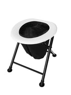 Klapptoilette, weiÃer Sitz, bis 150kg belastbar, inkl. 30 recycl.Tüten
