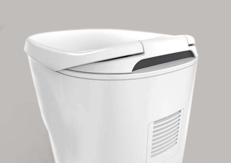 Die erste mobile, wasserlose Toilette mit Beutelverschweißung