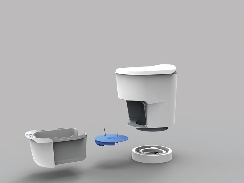 Clesana C1 Toilette mit Rund-Sockel, Sitzhöhe 478mm, Beutelsystem,12V