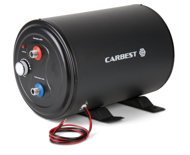 Warmwasserboiler CozyWater, 10 Liter Stahl, schwarz, 12V, 200W