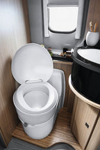 Cassettentoilette C223-CS - Spülung elektrisch - Weiß - 18 l