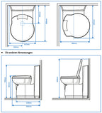 Cassettentoilette C262-CWE, Spülung elektrisch, Kunststoff weiÃ