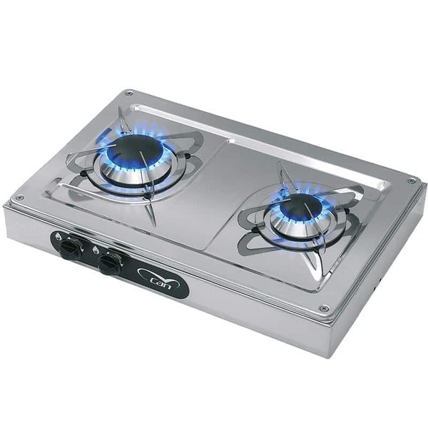 Kocher 2-flammig Edelstahl L44 x B29 x H9 cm