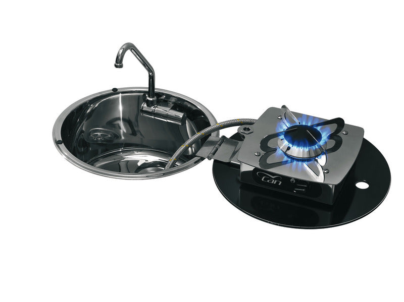 CAN Klappbare Kocher-Spülen-Kombination, Kocher 30mbar 1-flammig LC1701