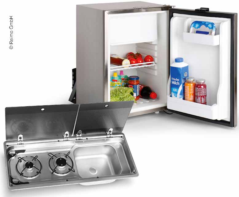 Campingbus-Ausbauset 50 KD - Kocher-Spülen-Kombination & Einbaukühlschrank