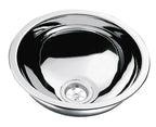 Spüle Edelstahl rund 290mm Tiefe 120mm