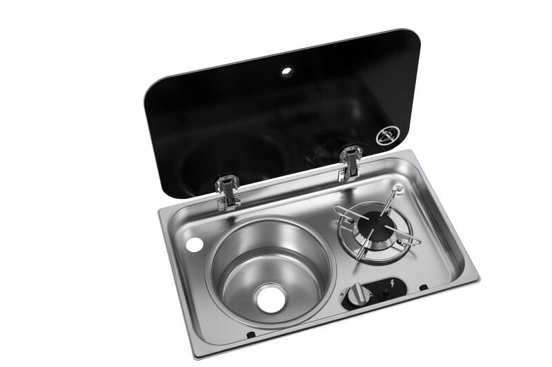 Kocher-Spülenkombination,526x326x163mm, 30mbar, 1,8kW (1xSR) ASO