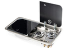 Kocher-Spülen-Kombination – mit 2-teiliger Glasabdeckung